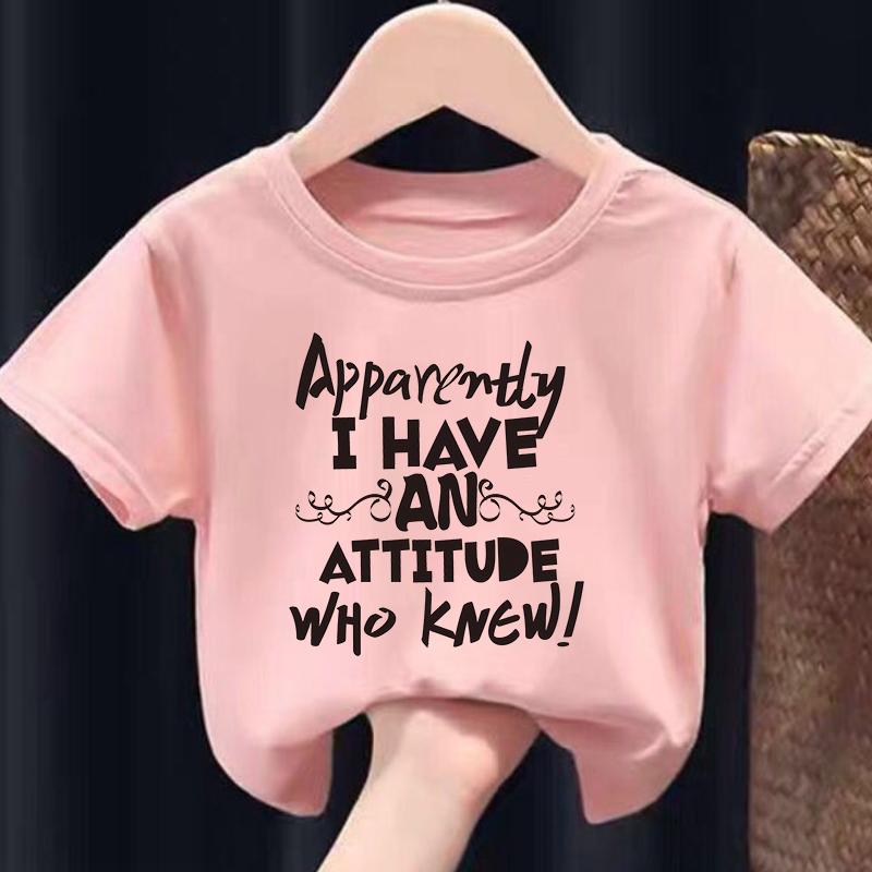 Girls Spring Summer Casual Shortsleeved Tshirt Letterprinted Round Neck Comfortable Childrens Wear Kids Clothes Summer Soft
