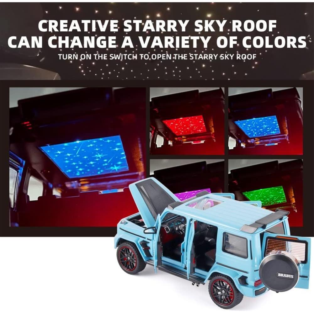 1/24 Toy Cars Brabus G800 Metal Diecast Cars Model with Sound and Light,Pull Back,Model Cars with Starry Sky Roof,Suitable for Children As Gifts