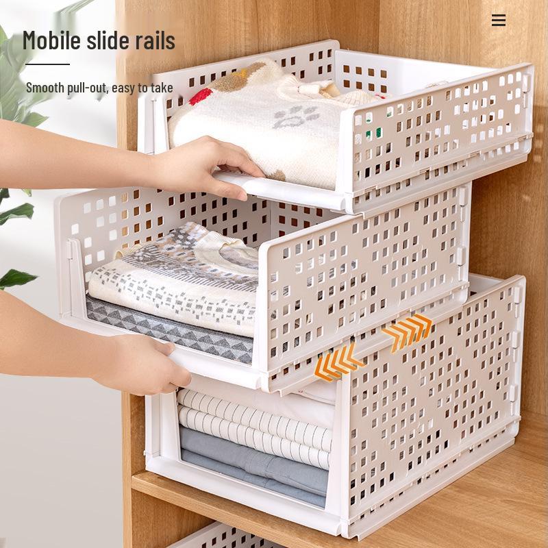 

Foldable Wardrobe Drawer Divider & Integrated Storage Shelf