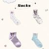 Niedliche Cartoon-Baumwollsocken für Damen, lieblich und süß, mittellang, für alle Jahreszeiten geeignet
