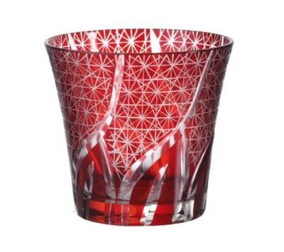 Kiriko Rocks Bier, Whiskey, Shochu, spülmaschinenfest, 240 ml, Glas, (rot)