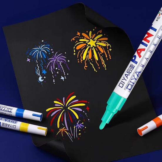 Fade-Resistant Paint Pen for Outdoor Touch-Ups Waterproof Quick-Drying Repair Pen UV-Protected Oil-Based Marker for Metal Wood Plastic