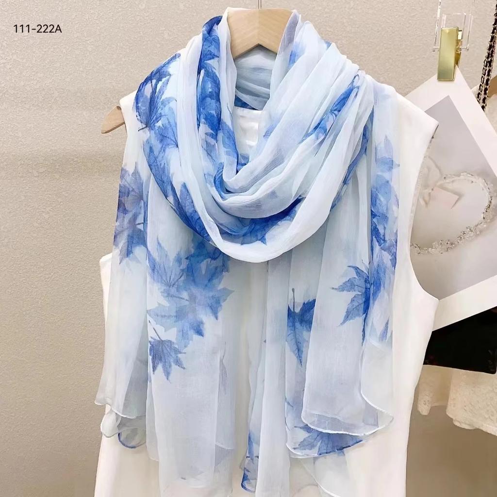 Silk Scarf Women Hijab Pashmina Long Beach Stoles Shawl Wrap Headbands Spring Warm Scarves Bandana Ladies Neckscarf Foulard