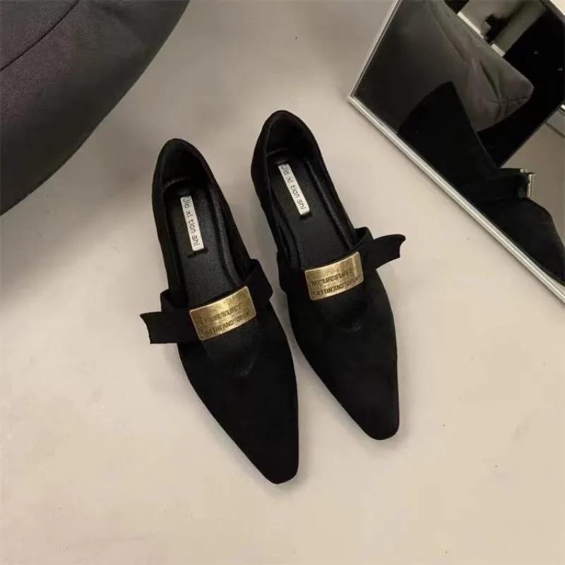 Modă 2024 Pantofi Noi de Damă Balerini de Damă Decupați Balerini de Zi cu Zi cu Imprimeu Leopard la Modă Pantofi Sexy cu Vârf Ascuțit cu Toc Mic