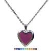 Temperature Sensitive Color Change Pendant Necklace Adjustable Length Neckchain Love Heart Photo Box Clavicle Chain