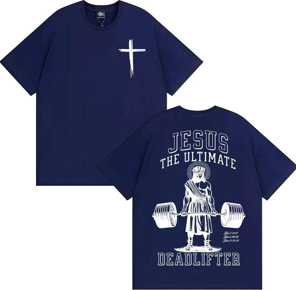 Ostern Jesus Der ultimative Kreuzheber Grafik T-Shirts Herren Damen Heißer Verkauf Lockeres T-Shirt Harajuku Übergroßes Lässiges Komfort-T-Shirt