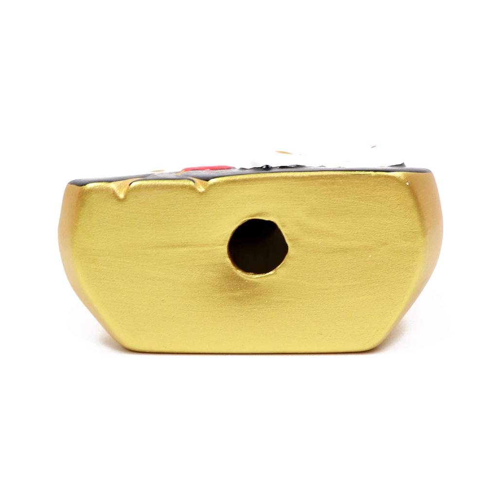 Osaka Choseido Figurine with Auspicious Characters Cute Ceramic Good Luck Includes Original Wooden Tag Maneki-neko (Goroku Nyago) - Charm,