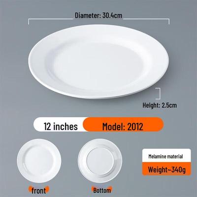 Melamine Round Flat Dinner Plate for Commercial Use