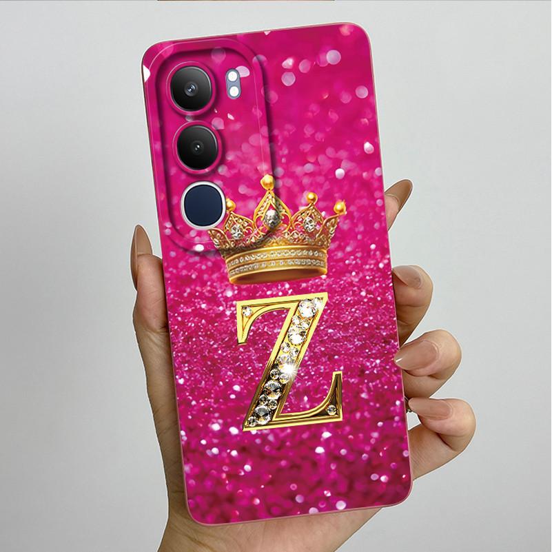 Pro Vivo Y19s 4G Pouzdro Koruna Počáteční Písmeno Měkký Silikonový Ochranný Zadní Kryt Pro Vivo V2419 Coque pro VivoY19S Y 19 s Fundas