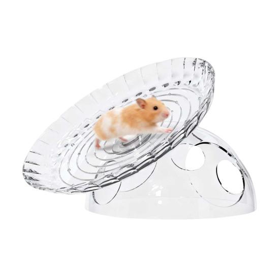 Quiet Hamster Running Wheel Flying Saucer Hamster Wheel with Hideout 2-in-1 Stable Safe Hamster Exercise Wheel for Gerbils Chinchillas Small Pets