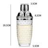 Glass Cocktail Shaker Woven Texture Glass Stainless Steel Lid Cocktail Glass with Leak-Proof Metal Steel Lid and Strainer