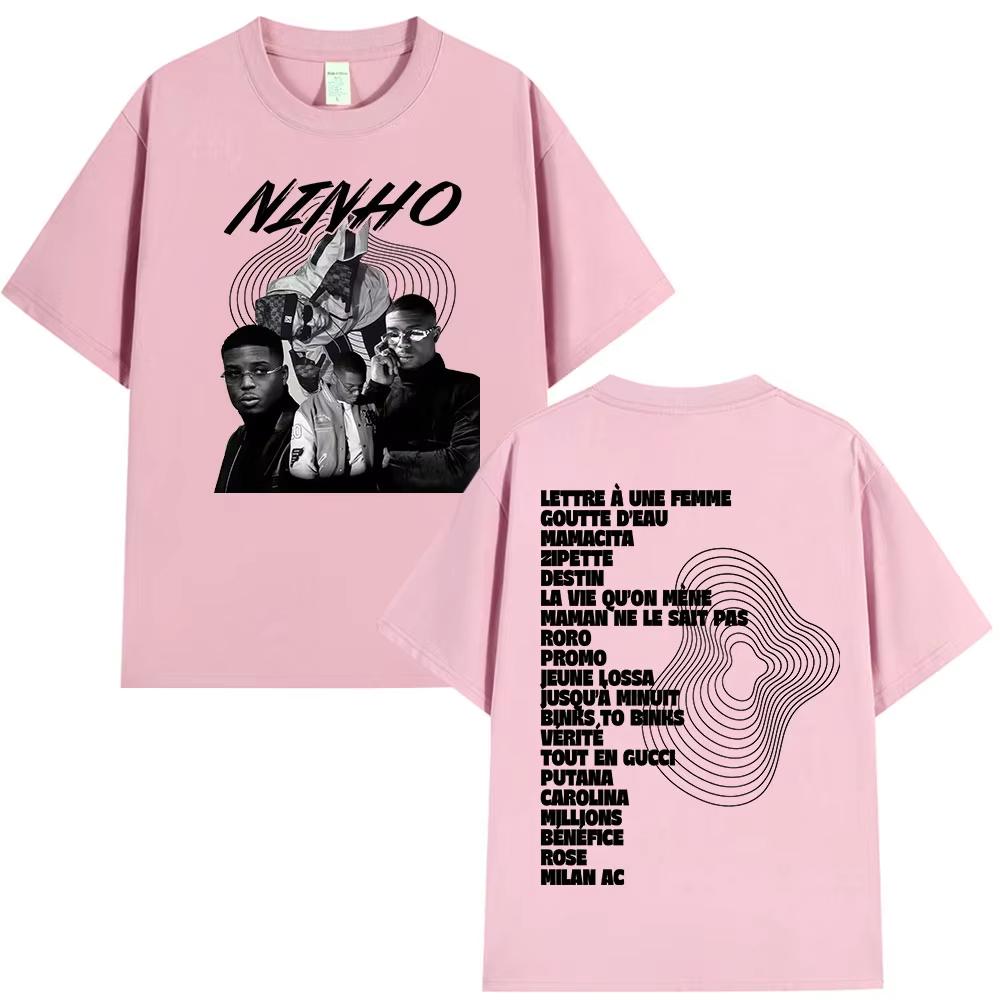Rapper Ninho album graphics 100Cotton music Tshirt Men 2026 New Summer Hip hop unisex ventilate Short sleeve shirt fan gifts