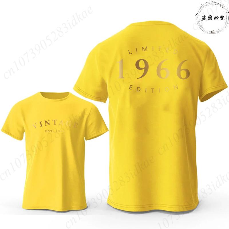 Vintage Est 1966 Limited Edition 60th Birthday Tees Mens Oversized O Neck Short Sleeve Tshirts Fashion Graphic Male Clothing