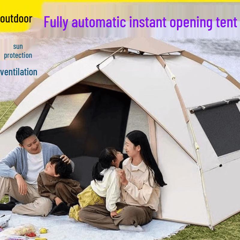 Jun Dingying 2-3 Person Silver-Coated Camping Tent