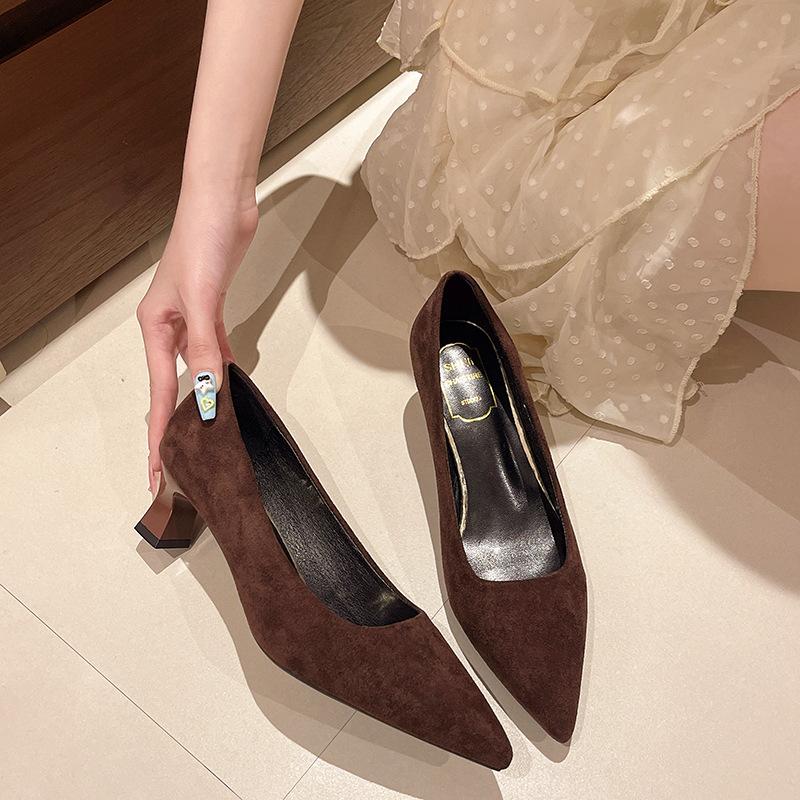 Large Size Leopard Print Pointed Single Shoes Thin Heel Shallow Mouth High Heels Fashion Women'S Shoes Wholesale