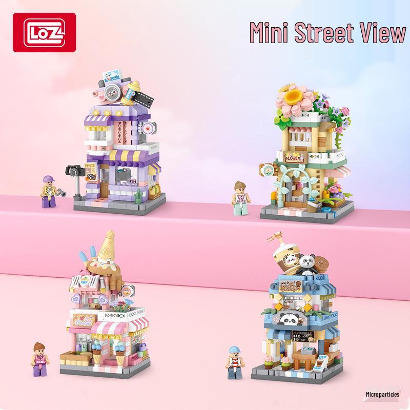 LOZ Mini Street Scene Building Blocks: Ice Cream Shop Children s Assembly Toy Camera Studio