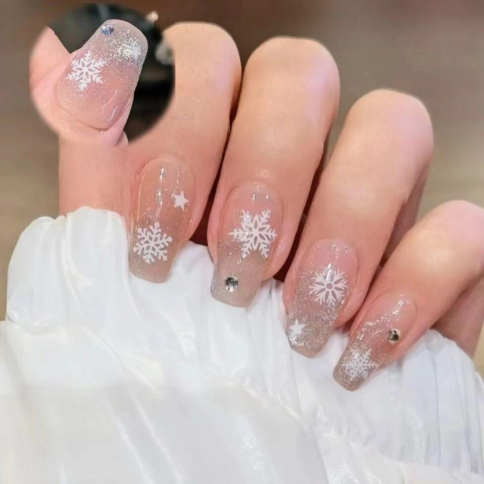 Weiße Schneeflocken Nail Art Sticker für Weihnachten & Neujahr