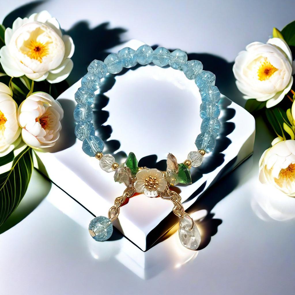 Crystal Daisy Burst Bracelet - Sweet Floral Design, Niche High-End Cross-Border Bestseller