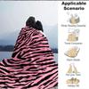 1Pc Pink Tiger Stripes Blanket Soft And Comfortable Casual Warm Camping Travel Christmas Halloween Xmas Gift M924189