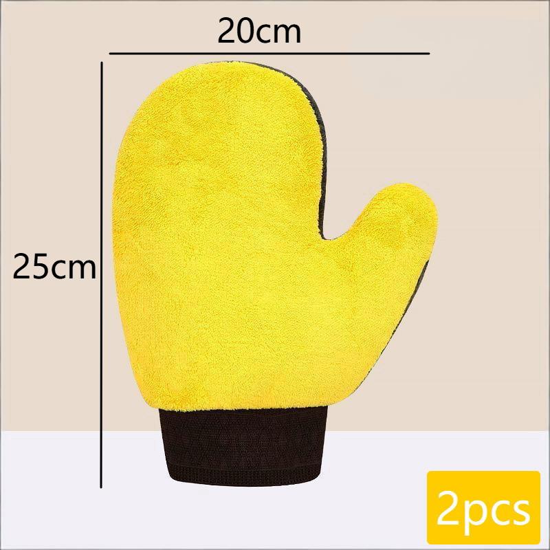 Soft Double-Sided Fleece Microfiber Car Washing Gloves Chenille Drying Cloth Thickened Cleaning Glove For Car Body Window Tire