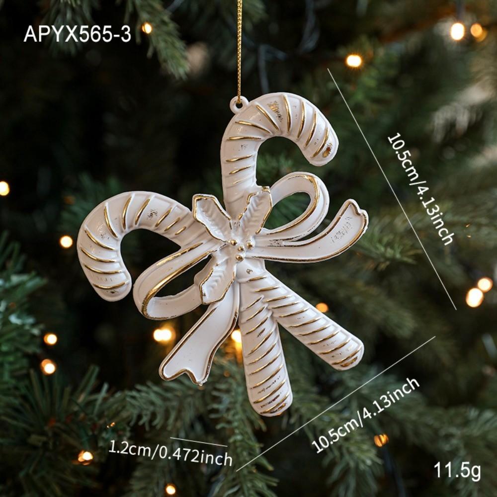 Festive Decor Plastic White Christmas Ornament Elk Snowflake Xmas Baubles Key Christmas Tree Ornament New Year Decoration