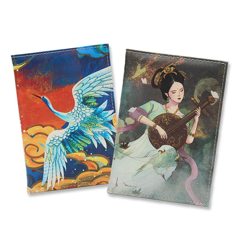 New Exquisite Mural Passport Cover Travel Accessories Cartoon PU Passport Holder Women Ticket ID Credit Card Holder Case