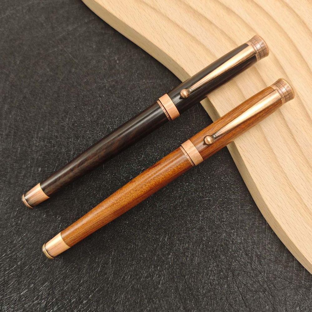 Retro Simple Writing Ink Pens Wood Handle Signature Pens Wooden Fountain Pen Stationery