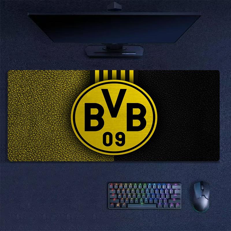 Poduszka z nadrukiem Borussia Dortmund Antypoślizgowa Mata pod mysz do laptopa/tabletu XXL Mata do gry na mini PC Z blokowaną krawędzią