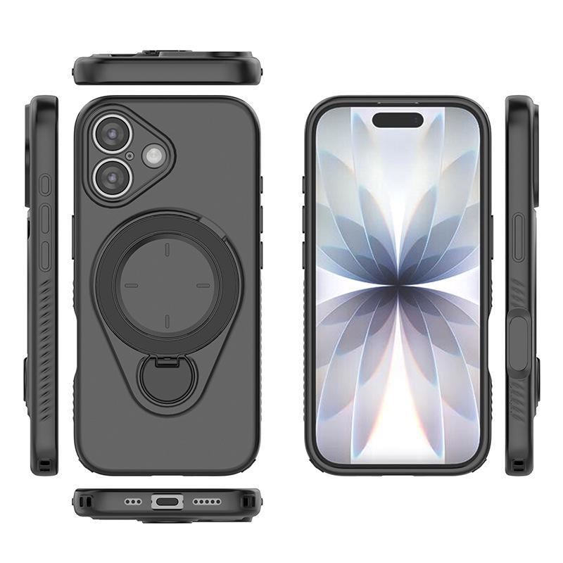 For iPhone 16 Pro Magnetic Phone Case,Soft TPU Kickstand MagSafe Phone Cover for iPhone 16 Pro