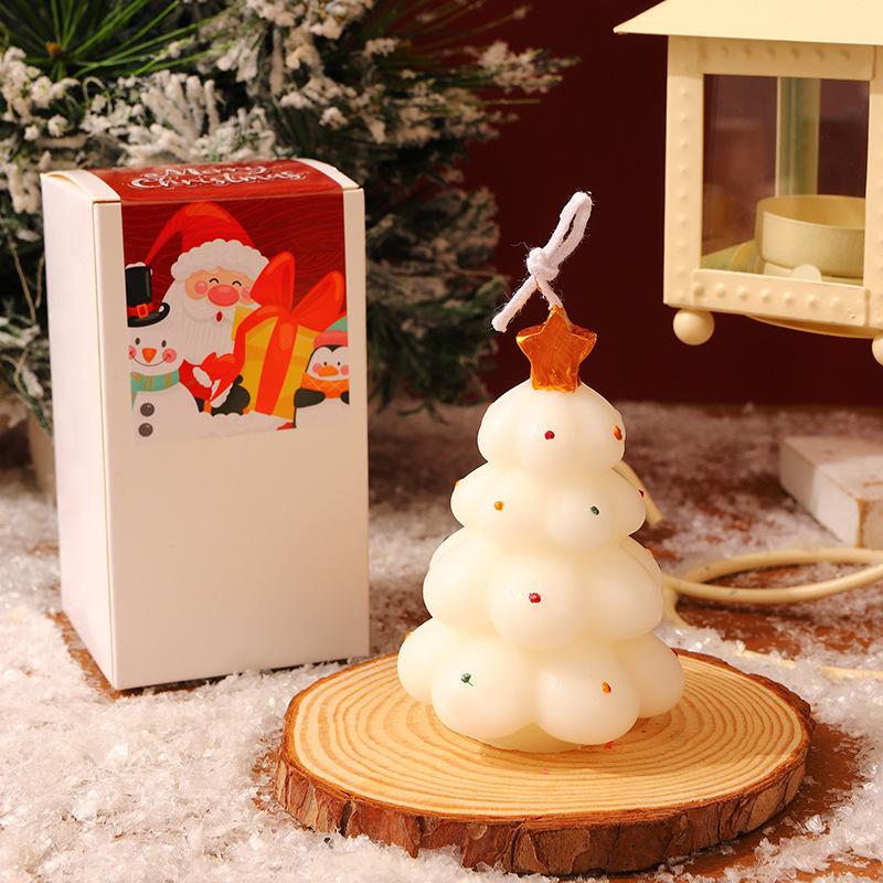 Factory Christmas Souvenirs Christmas Tree-Shaped Geometric Scented Candles Atmosphere Decoration Ornaments