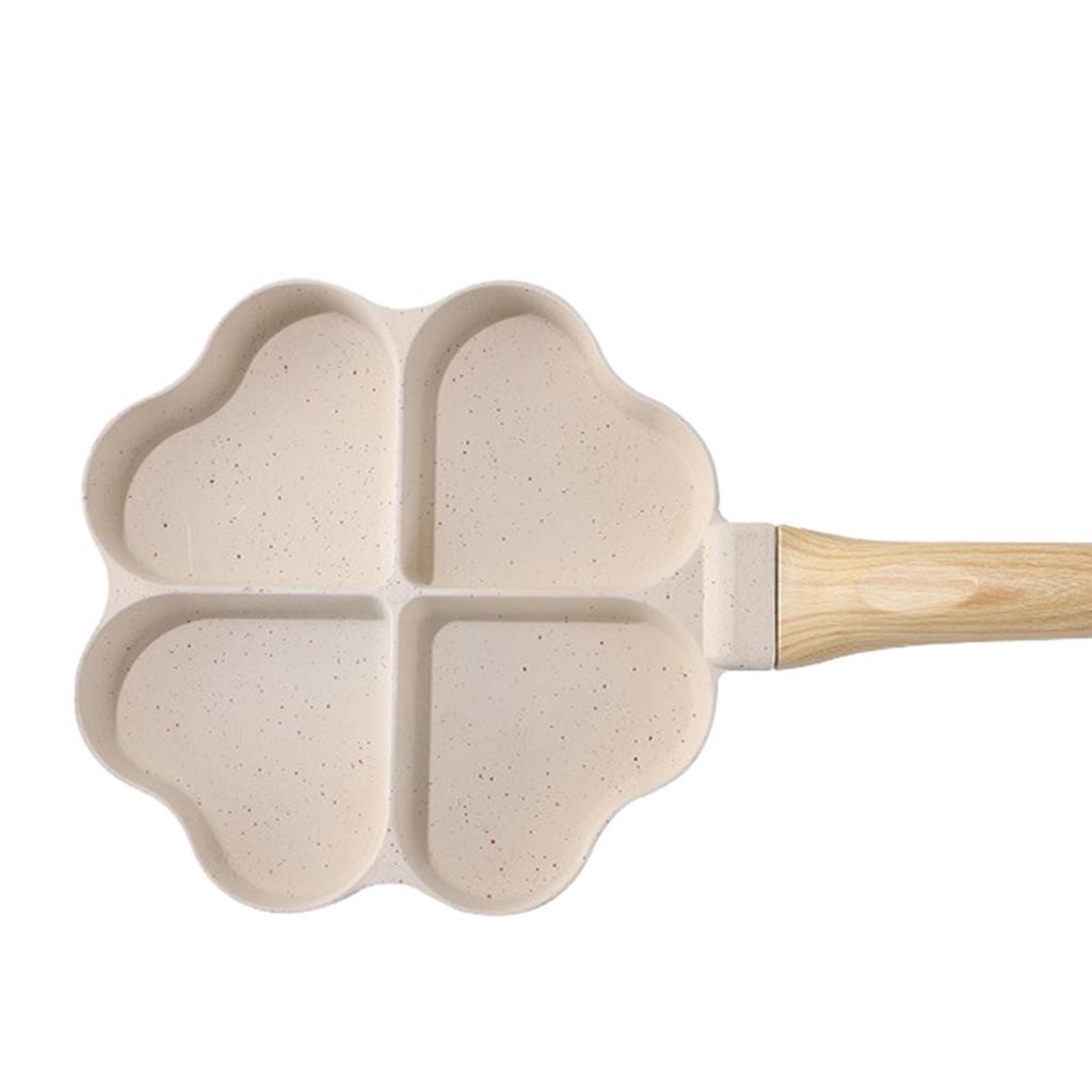 Omelet Pan Divided Egg Skillet Anti Scald Handle 4 Cup Mini Egg Cooker Pan Mini Pancake Pan for Baking Frying Steak