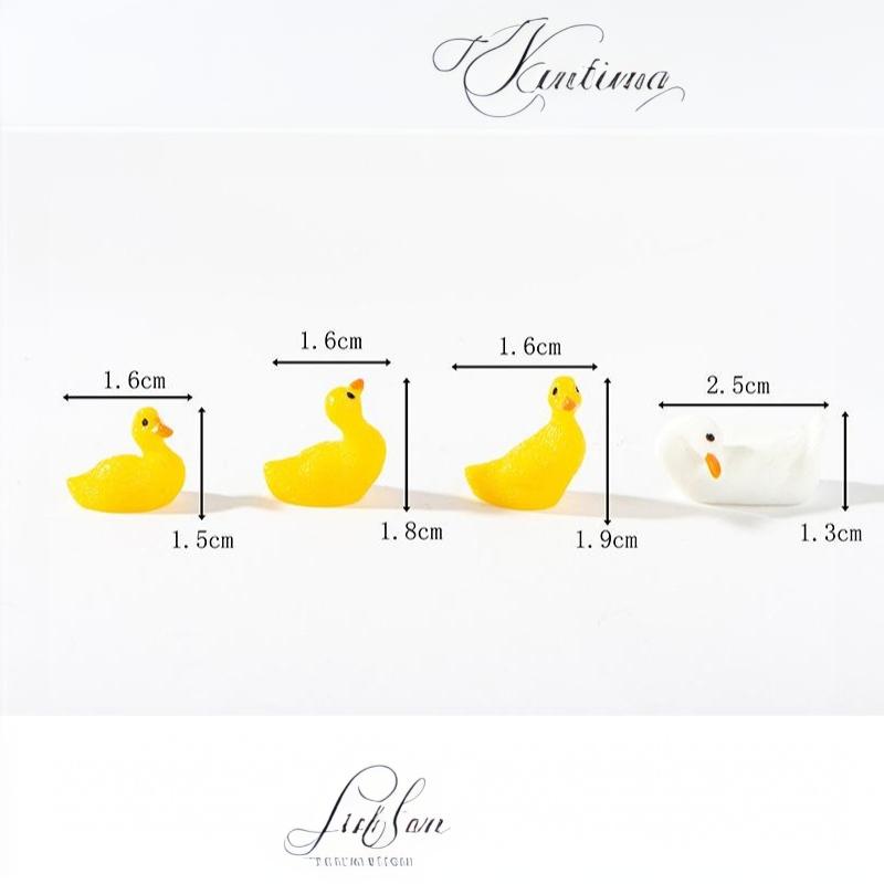 5Pcs Mini Duck Duckling Model Moss Micro-Landscape Creative Adorable Figurine Decorative Miniature Office Desk Ornament