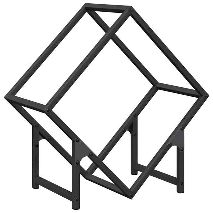 VidaXL Portant de bois chauffage noir 50x25x50 cm, support à bûches de cheminée, support à bûches, support à bûches, 864275