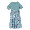 Damska letnia sukienka z kieszeniami z nadrukiem okrągły dekolt krótki rękaw midi sukienki damskie duży rozmiar średniej długości spódnica A-line