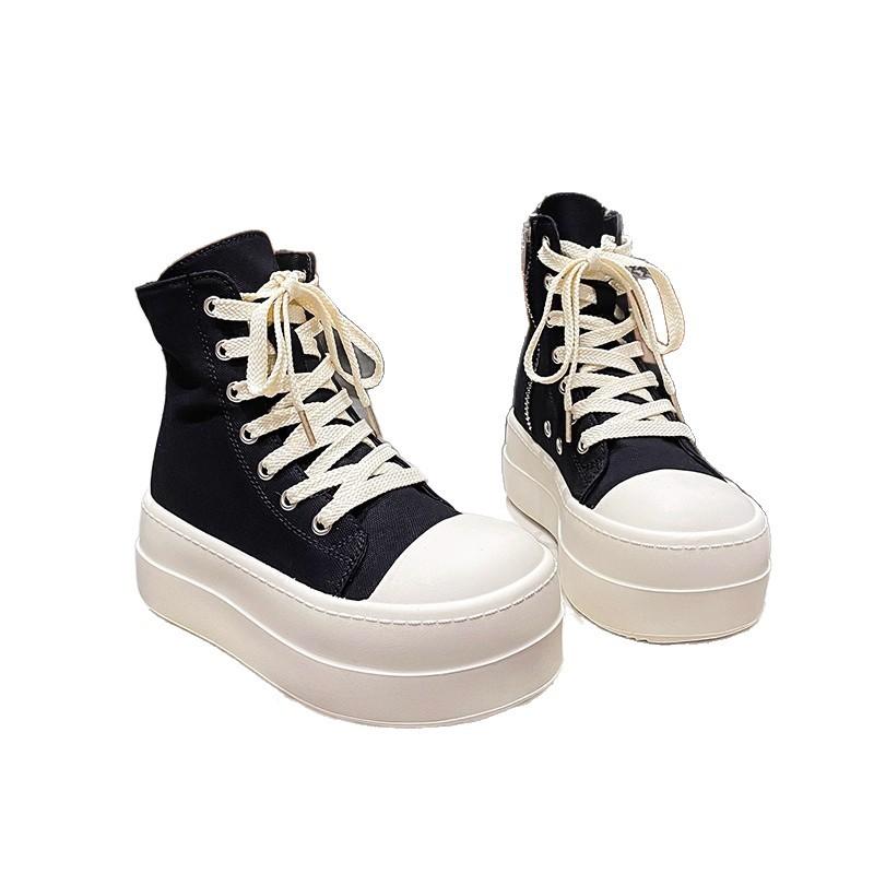 New Thick-soled Sponge High-top Casual Shoes, Height-increasing Sports Single Shoes and Board Shoes