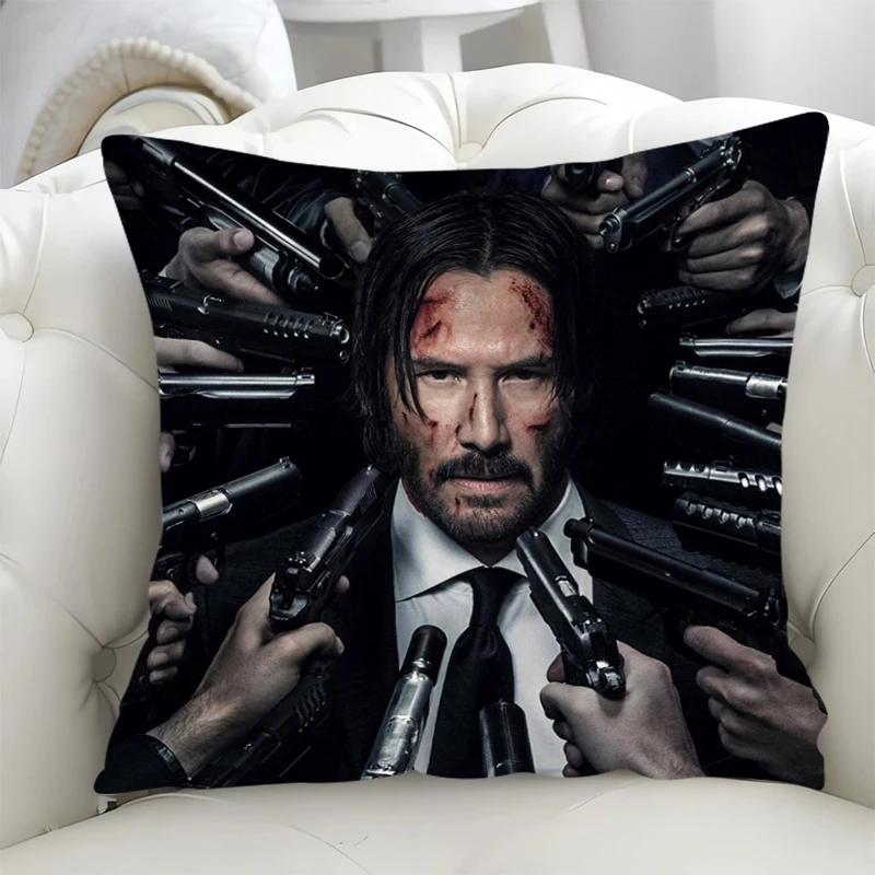 Sofa Cushion Cover 45x45cm John Wick Pillowcase 45*45 Pillow Cases for Bed Fall Decor Decorative Pillowcases 40x40 Lounge Chairs