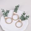 24/1Pcs Wedding Napkin Rings Eucalyptus Leaves Napkin Holder Buckles Spring Easter Home Table Decoration Birthday Party Supplies