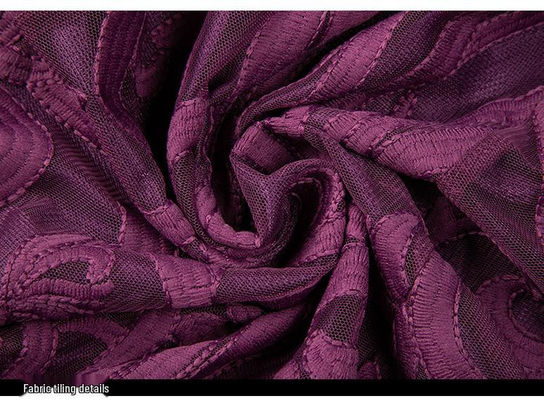 Versatile Plus Size Lace Embroidery Dress for Spring & Autumn