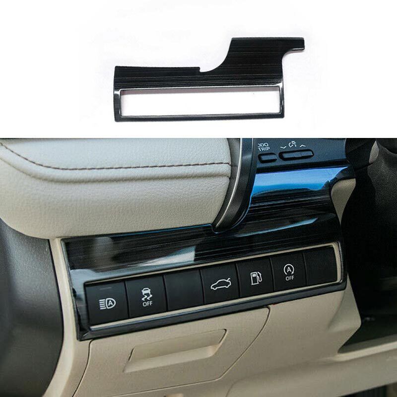 Black Steel For Toyota Camry 2018- Cover Trim Headlight Button Switch 1pc