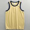 Herren Blau Orange Kontrastbesatz Rundhalsausschnitt Ärmelloses Tanktop