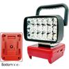 18 LED Portable Work Light with Low Voltage Cutoff and Ergonomic Handle Compatible with Multiple 18V 20V Lithium Battery Models