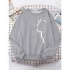 Simple Strokes of Cat Pet Print Hoody Womens Shoulder Drop All-match Hoodies Simple S-XXL Hoodie Street Quality Clothing Female