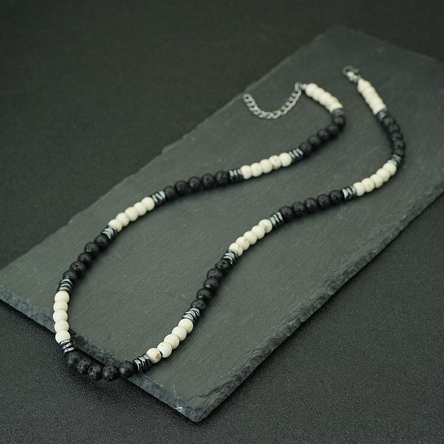 Nuova Collana Fatta a Mano con Perline in Pietra di Lava Occhio di Tigre Naturale da Uomo Regolabile Gioielli Bohemien Retro Minimalisti Accessori per il Collo