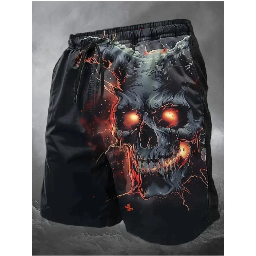 New Men Beach Pants Horror Skull 3D Printed Men's Shorts Summer Casual Quick-drying Trunks Men's Clothing Hawaiian Trendy Shorts