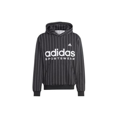 adidas Logo Print Striped Hoodie Men Tops Black IB8381