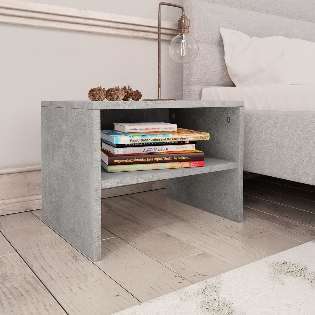 Nightstands 2 pcs Concrete Grey 40 x 30 x 30 cm Particleboard