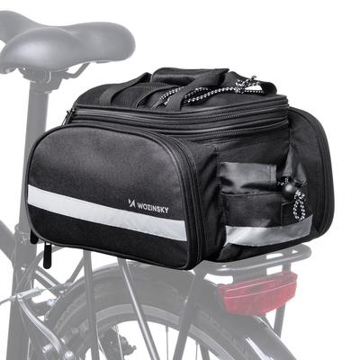 Bike Pannier Rack Bag with Pockets and Shoulder Strap 27L Black