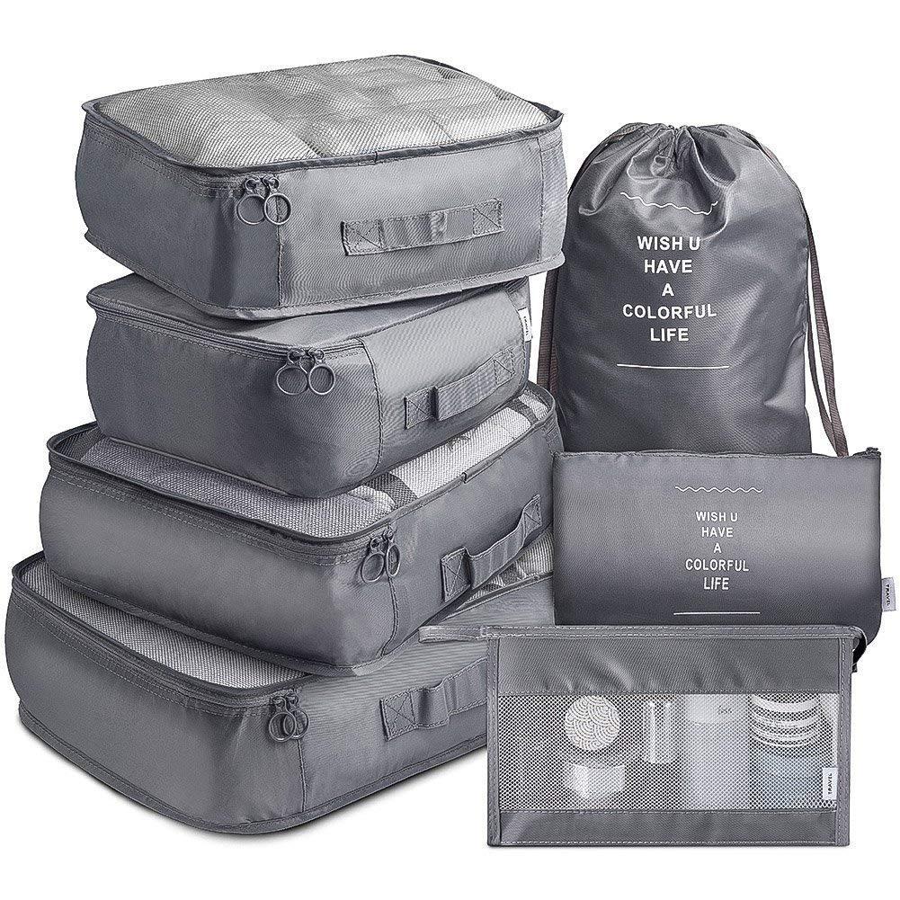 Travel Storage 7-Piece Set: Clothing Organizers for Suitcase