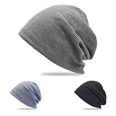 Autumn and Winter Solid Color Light Board Stacking Hat Thickened and Velvet Confinement Pullover Hat Men's and Women's Outdoor Riding Windproof Hat