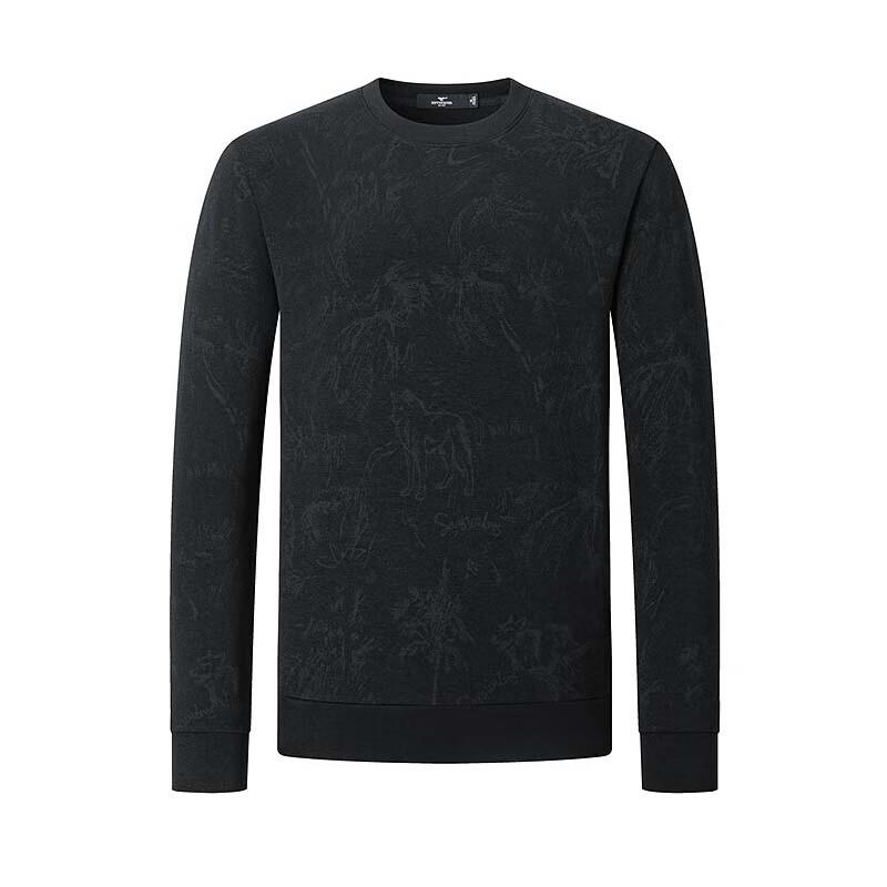 SEPTWOLVES Men's Modal Blend Pullover Round Neck Sweatshirt